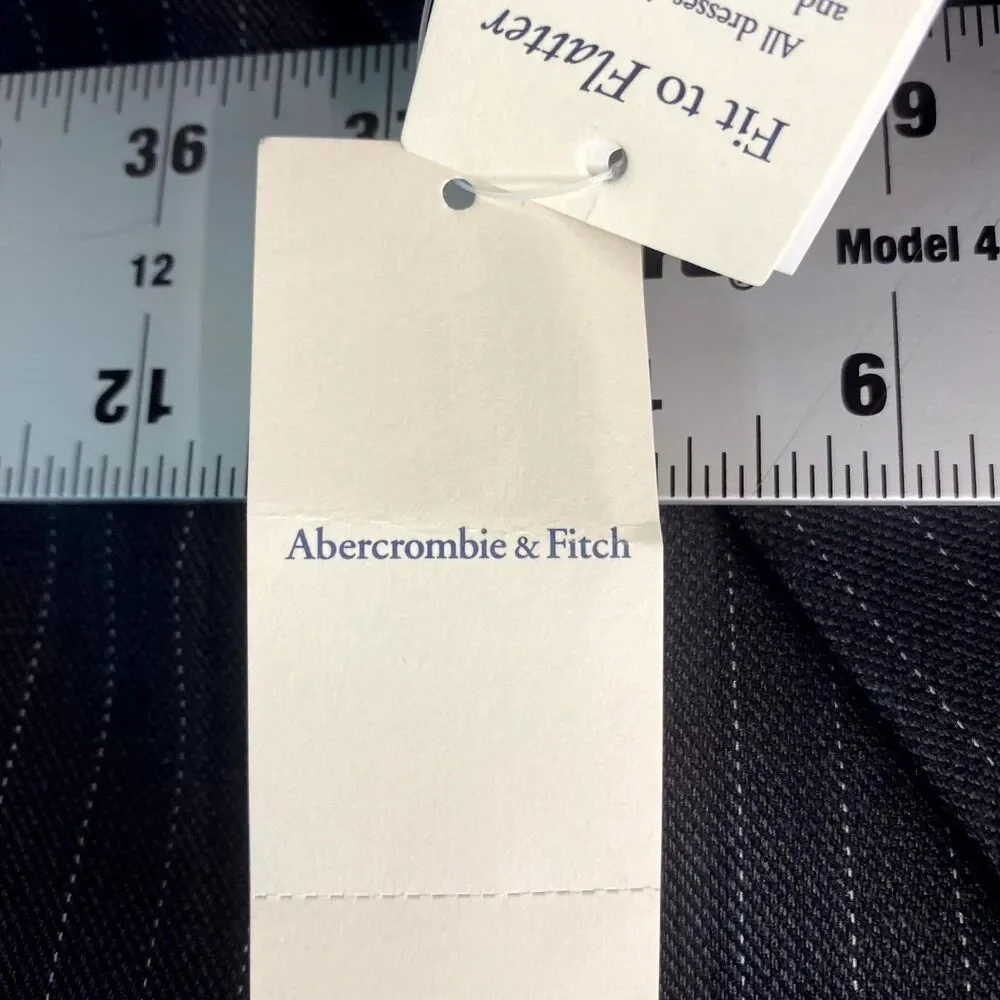 Abercrombie & Fitch Womens Gray Pinstripe Blazer Ladies Size‎ Small NEW
